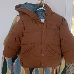 ZARA - toddler jacket - color rust - lining blue - size 12-18 months